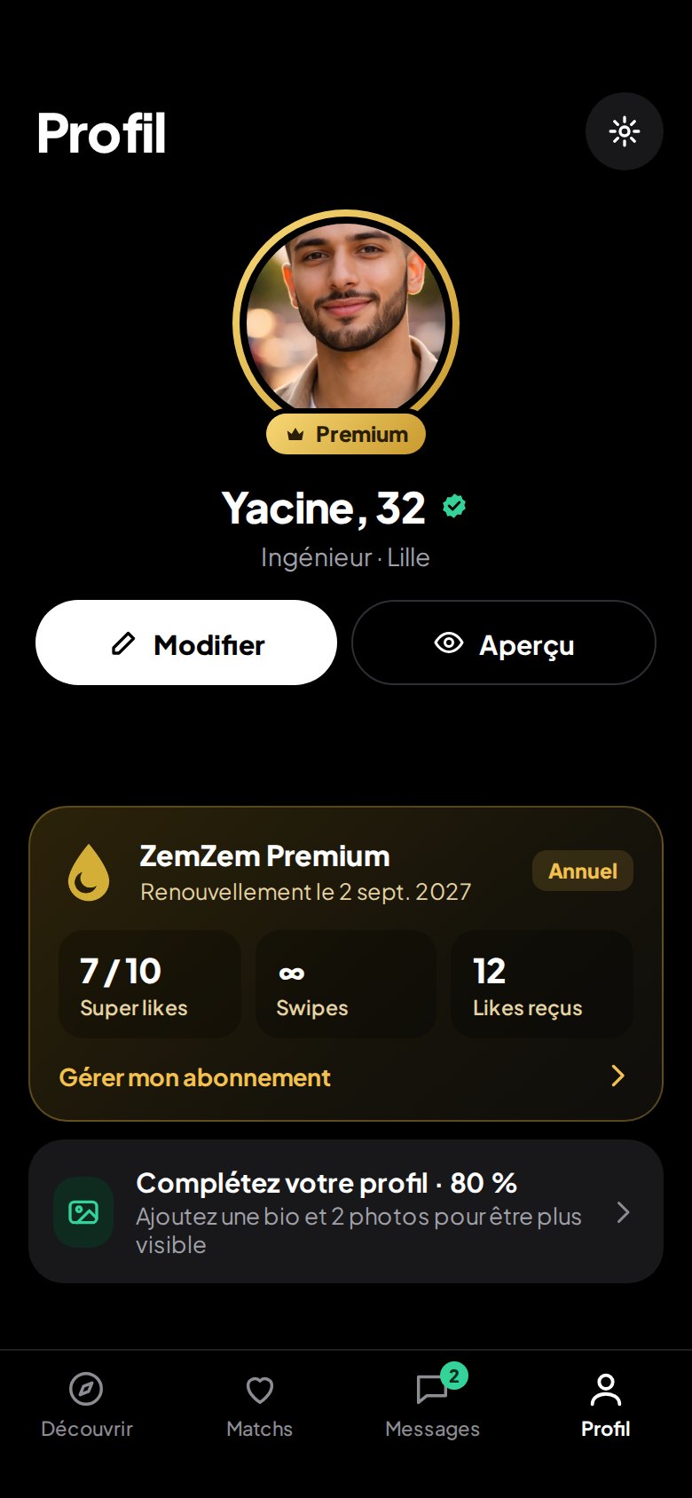 Profil ZemZem Premium